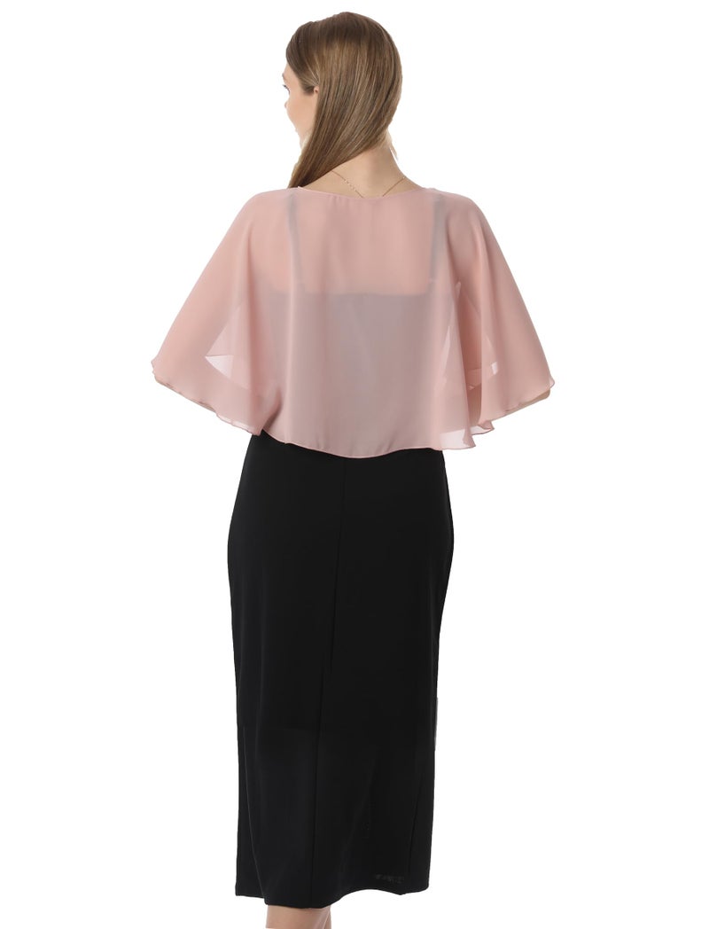 Hotshawl Chiffon Capelet Women's Soft capes Shawls and Wraps for Evening Dress Wedding Cape Cover Up (Blush) - Image 5